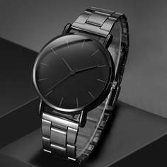 1шт мужские круглые стрелочные кварцевые часы Shein