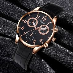 Мужские круглые стрелочные кварцевые часы Shein