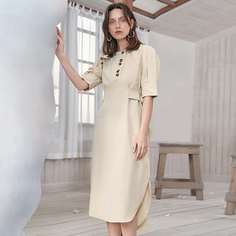 узел сзади Одноцветный Повседневный Платье Shein