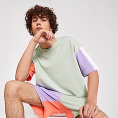 Мужская контрастная футболка и шорты Shein
