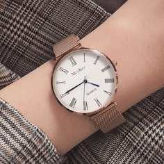 Кварцевые часы с сетчатым ремешком Shein