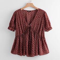 Блузка размера плюс с цветочным принтом Shein