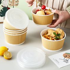 6шт бумажная миска с крышкой Shein