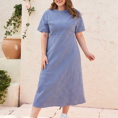 Платье в клетку с высокой талией размера плюс Shein