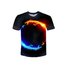 Огонь Повседневный футболки для мальчиков Shein