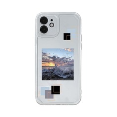 Прозрачный чехол для iPhone с узором волны Shein