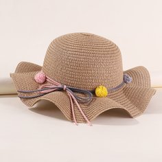 Соломенная шляпа с бантом для девочек Shein