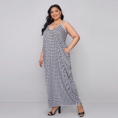 Платье на бретельках размера плюс с принтом "хаундстут Shein