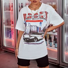 Графический Повседневный Футболки Shein