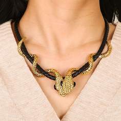 Ожерелье со змеей и стразами Shein