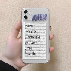 Прозрачный чехол для iPhone с текстовым принтом Shein