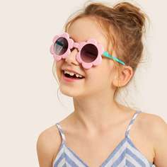 Солнечные очки с тонированными линзами в цветочной оправе для девочек Shein