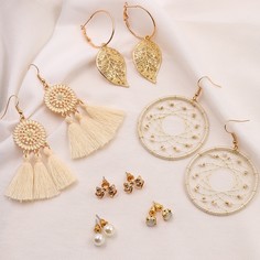 6 пар серьги с листьями Shein