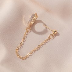 Серьги со стразами и цепочкой 1шт Shein