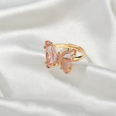 Кольцо с бабочкой и драгоценными камнями Shein