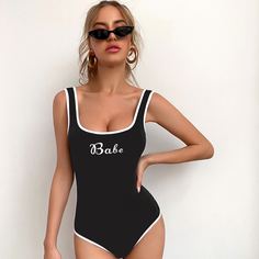Боди с текстовым принтом и текстовым принтом Shein