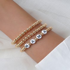 3шт Металлический браслет из бисера Shein
