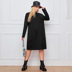 Однотонное платье-футболка размера плюс Shein