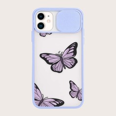 Чехол для iPhone с узором бабочки и крышкой для камеры Shein