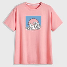 Мужская футболка с оригинальным принтом Shein