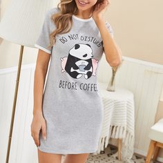 Пижама со слоганом и мультяшным узором Shein