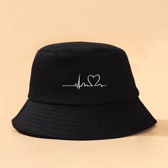 Детская шляпа с вышивкой сердечка Shein