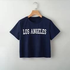 буква Повседневный Футболки Shein