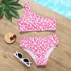 Леопардовый милый Купальники для девочек Shein