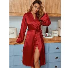 Ночной атласный халат с поясом Shein