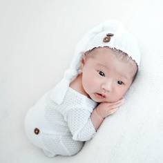 на пуговицах Одноцветный милый Костюмы для фотографии новорожденных Shein