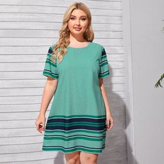 Клетчатый Повседневный Платья размер плюс Shein