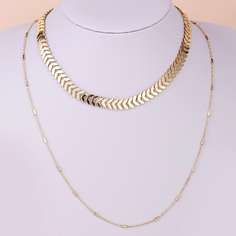 2шт золотое ожерелье Shein