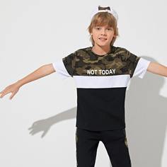 Футболка с оригинальным принтом и джоггеры для мальчиков Shein