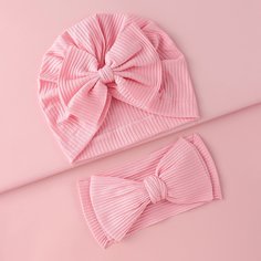 Повязка на голову и шляпа с бантом для девочек Shein