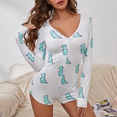 Комбинезон-пижама с принтом динозавра Shein