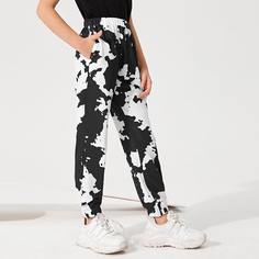 Джоггеры с коровьим принтом для девочек Shein