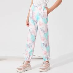 Брюки с принтом тай дай для девочек Shein