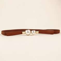 Тонкиц ремень с искусственным жемчугом Shein