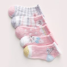 Носки с мультипликационным рисунком для девочек 5 пар Shein