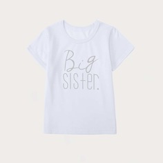 буква Повседневный Футболки для маленьких девочек Shein