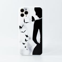Чехол для iPhone с узором девушки и бабочки Shein