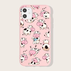 Чехол для iPhone с узором коровы Shein