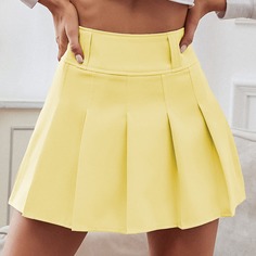 Однотонная плиссированная юбка Shein
