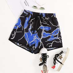 узел графический принт Бохо Шорты Shein