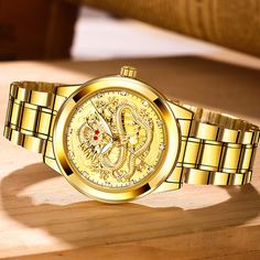 Золотистый Повседневный Мужские часы Shein