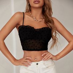 Короткий топ на бретелях Shein