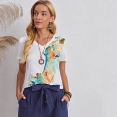 Животный Повседневный Футболки Shein