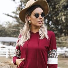 на кулиске Леопард Повседневный Свитшоты Shein