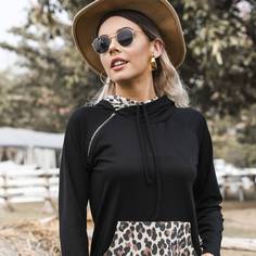 на кулиске Леопард Повседневный Свитшоты Shein