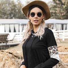 на кулиске Леопард Повседневный Свитшоты Shein